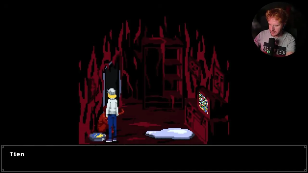 Tenebris Somnia film school basement room with young Ivan and a film canister near the doorway