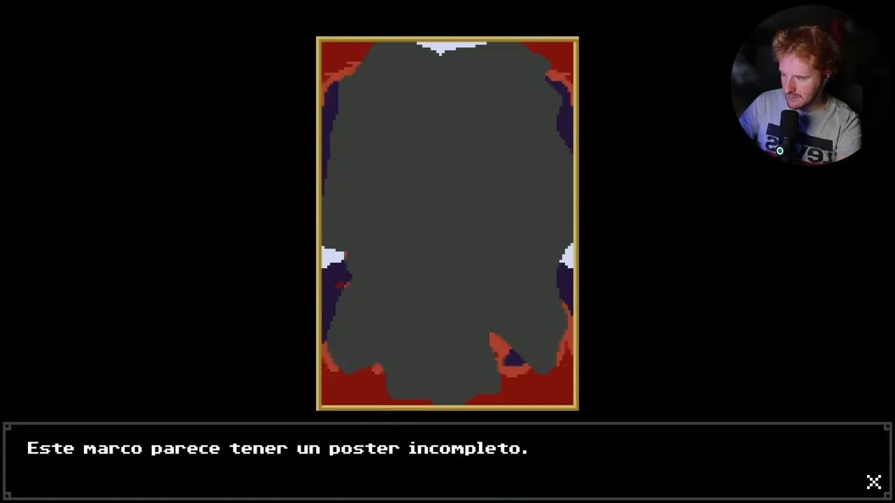 Tenebris Somnia second floor incomplete poster with a gray center inside a gold frame